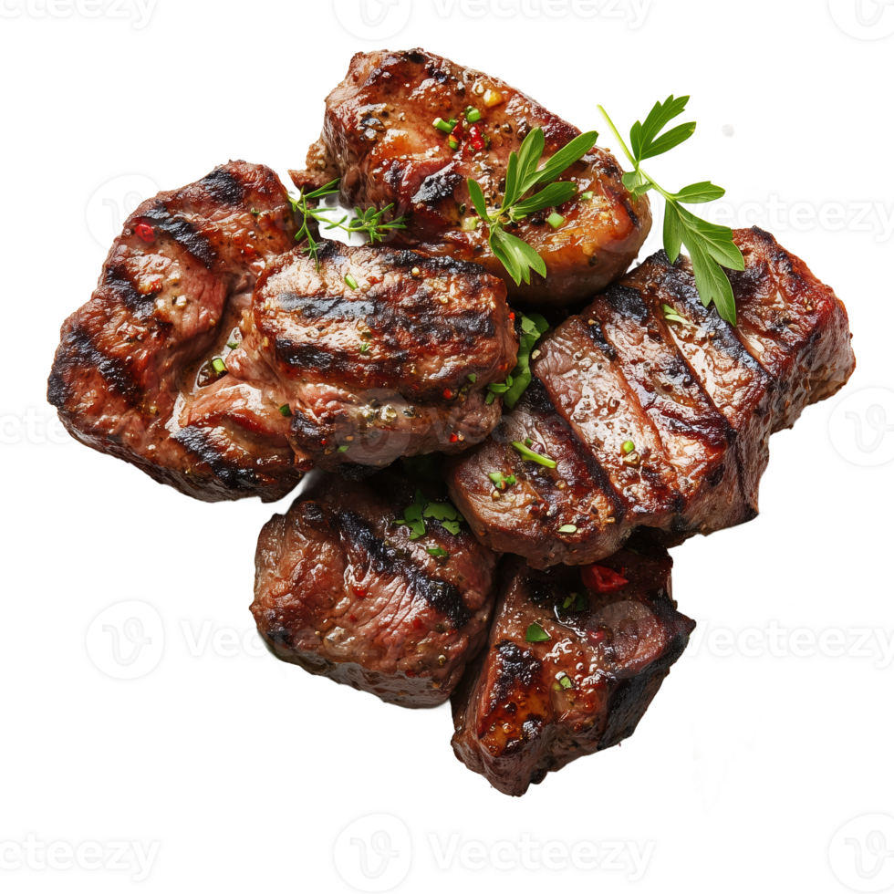 Grilled bruscadao served with fresh herbs and spices in a rustic setting png