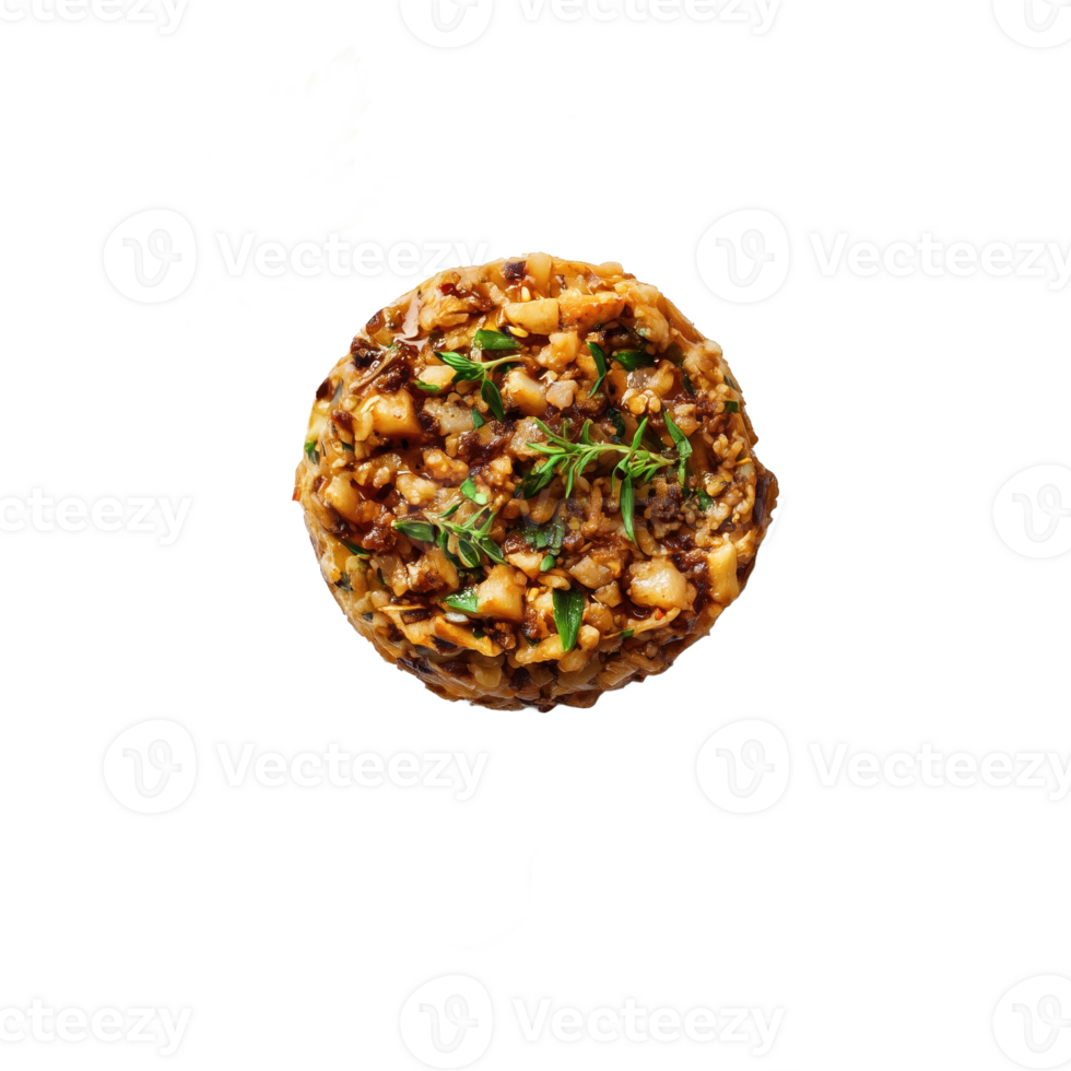 Savory tachite dish garnished with herbs on a clean backdrop png