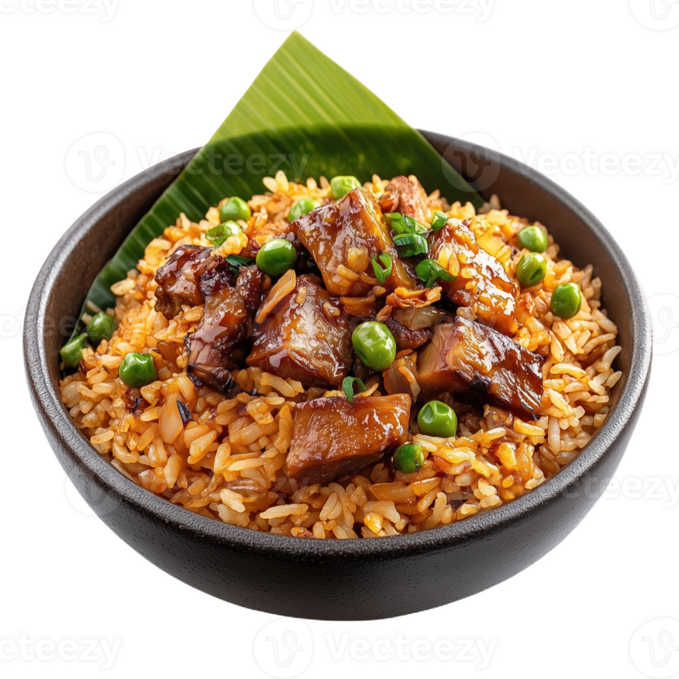 Kaninang langka with jackfruit and rice served in a bowl on a white background png