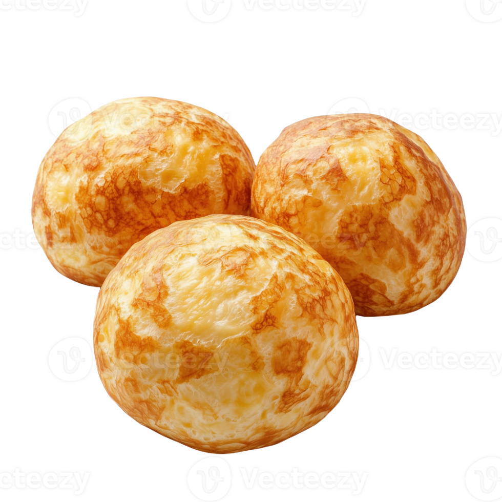 Lifelike depiction of delicious pao de queijo served fresh for enjoyment png