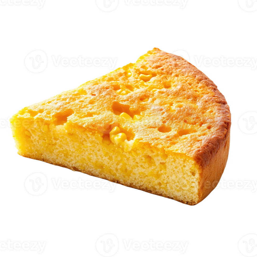 Sopa paraguaya cornbread slice with golden crust and moist interior png