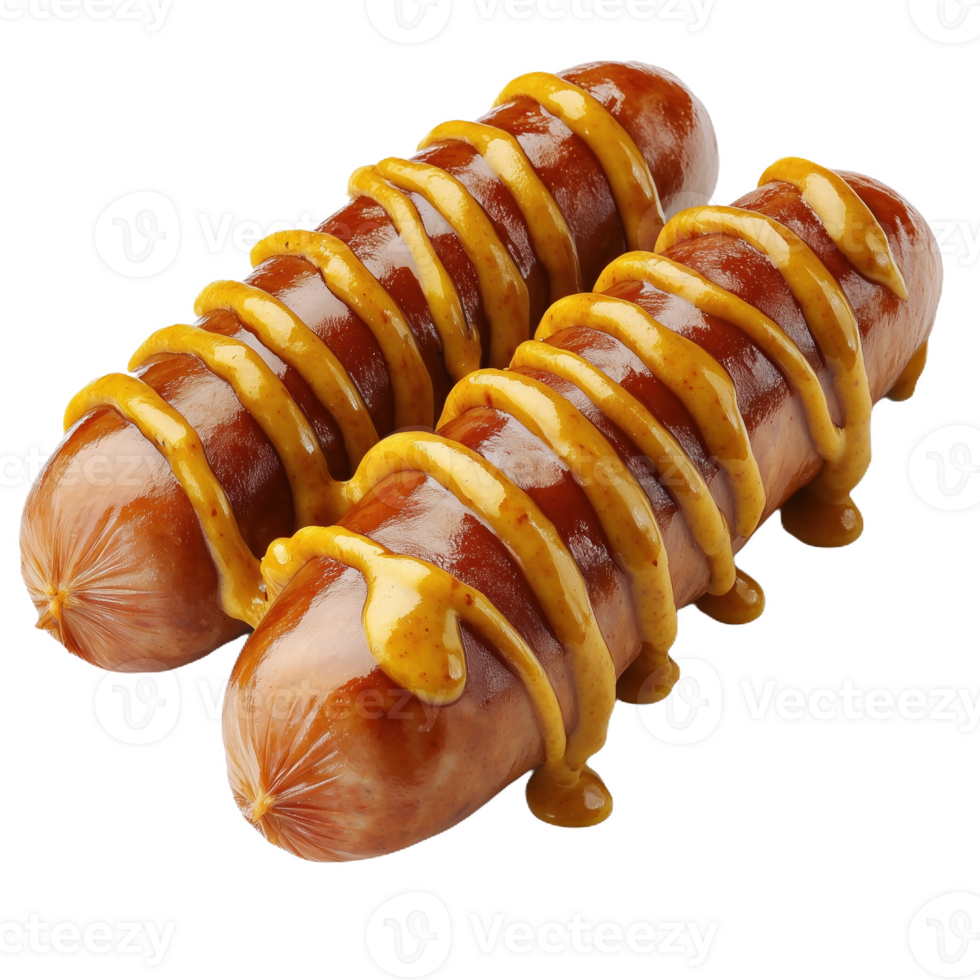 Enjoying delicious currywurst sausages served with rich sauce and spices in Germany png