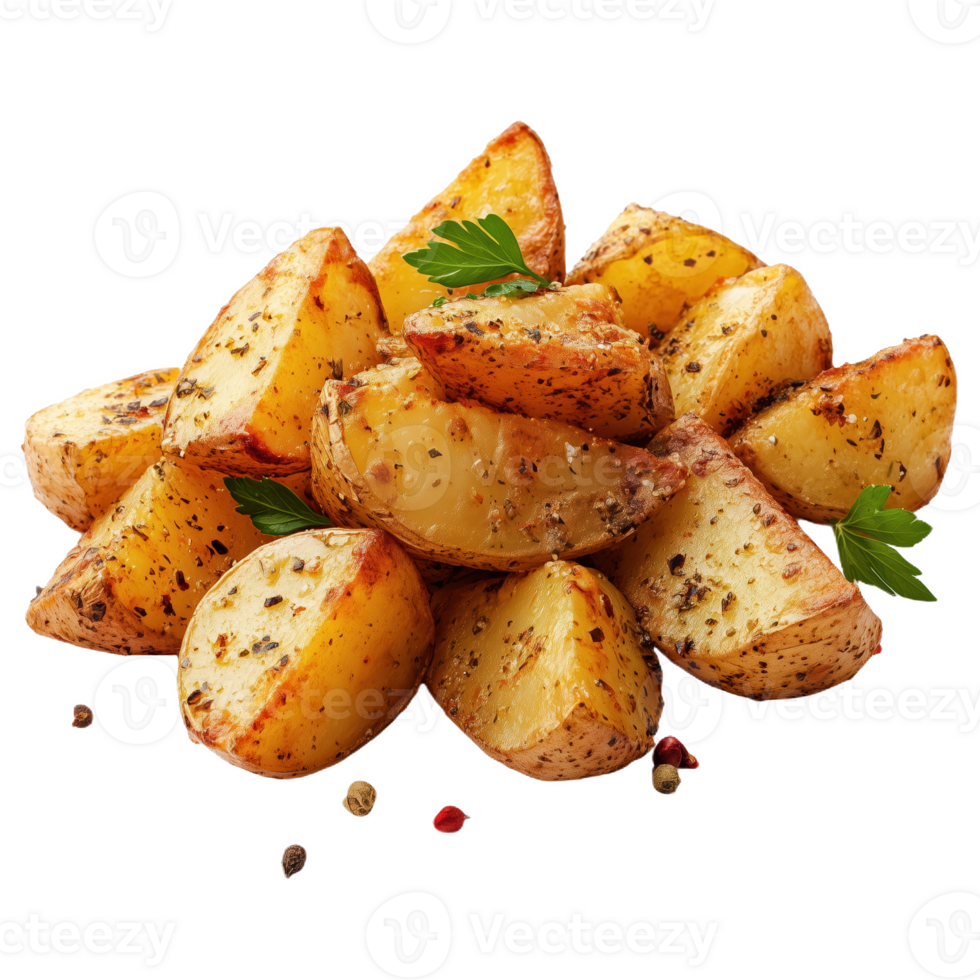 Deliciously seasoned patatas sabro served in a rustic style with fresh herbs png