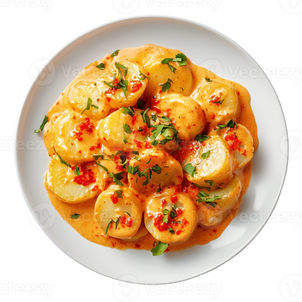 Delightful Papa a la Huancaina garnished with fresh herbs and spices png