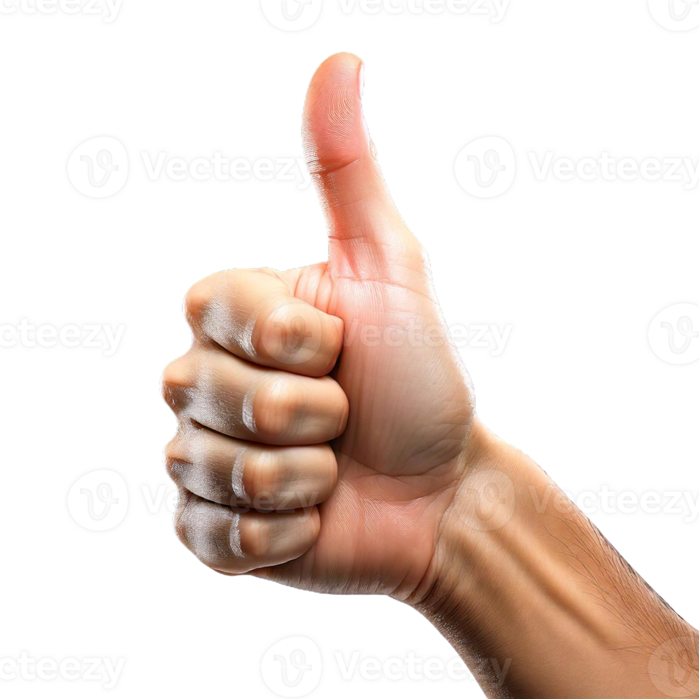 Thumbs-Up Gesture on transparent Background - Symbol of Approval and Positivity png