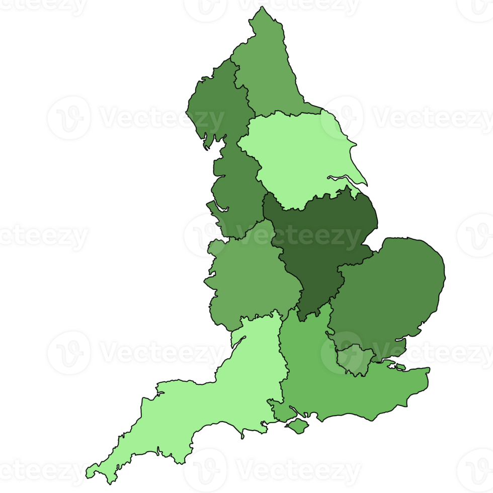 England map with green colour png