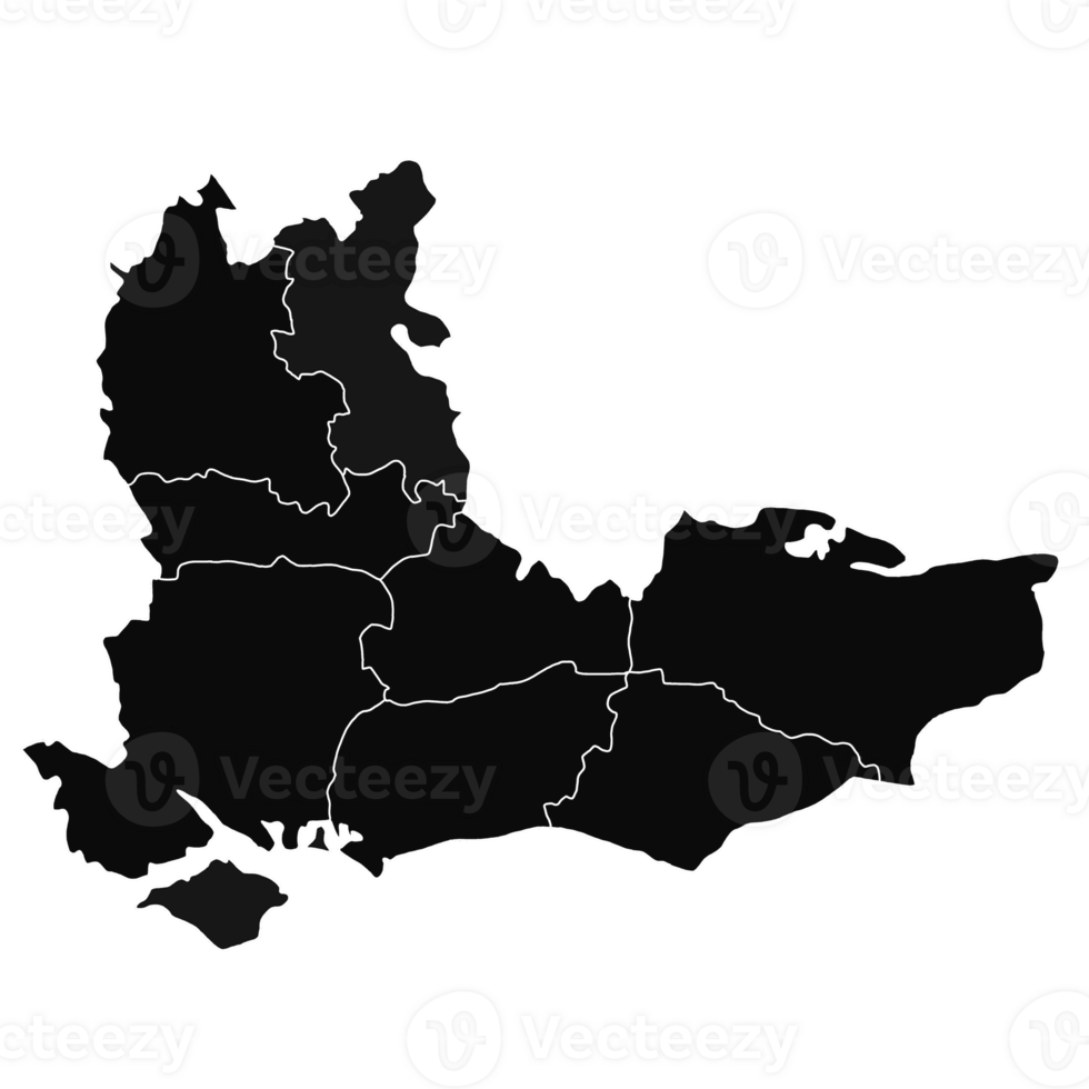 South East England black silhouette map png
