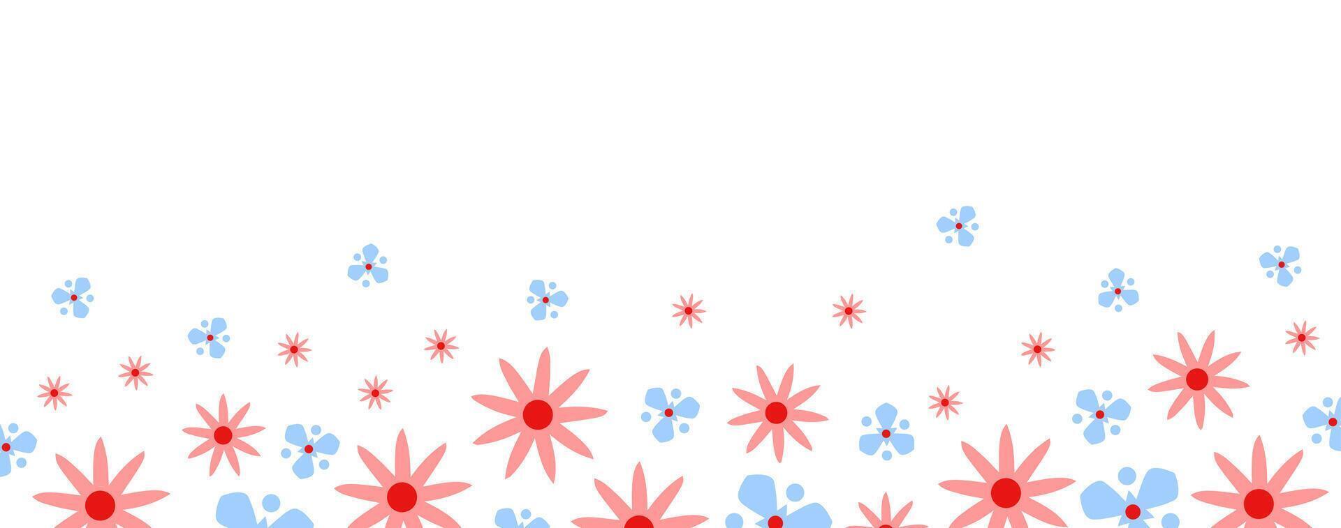Frame with spring flowers on a white background. Greeting Card vector