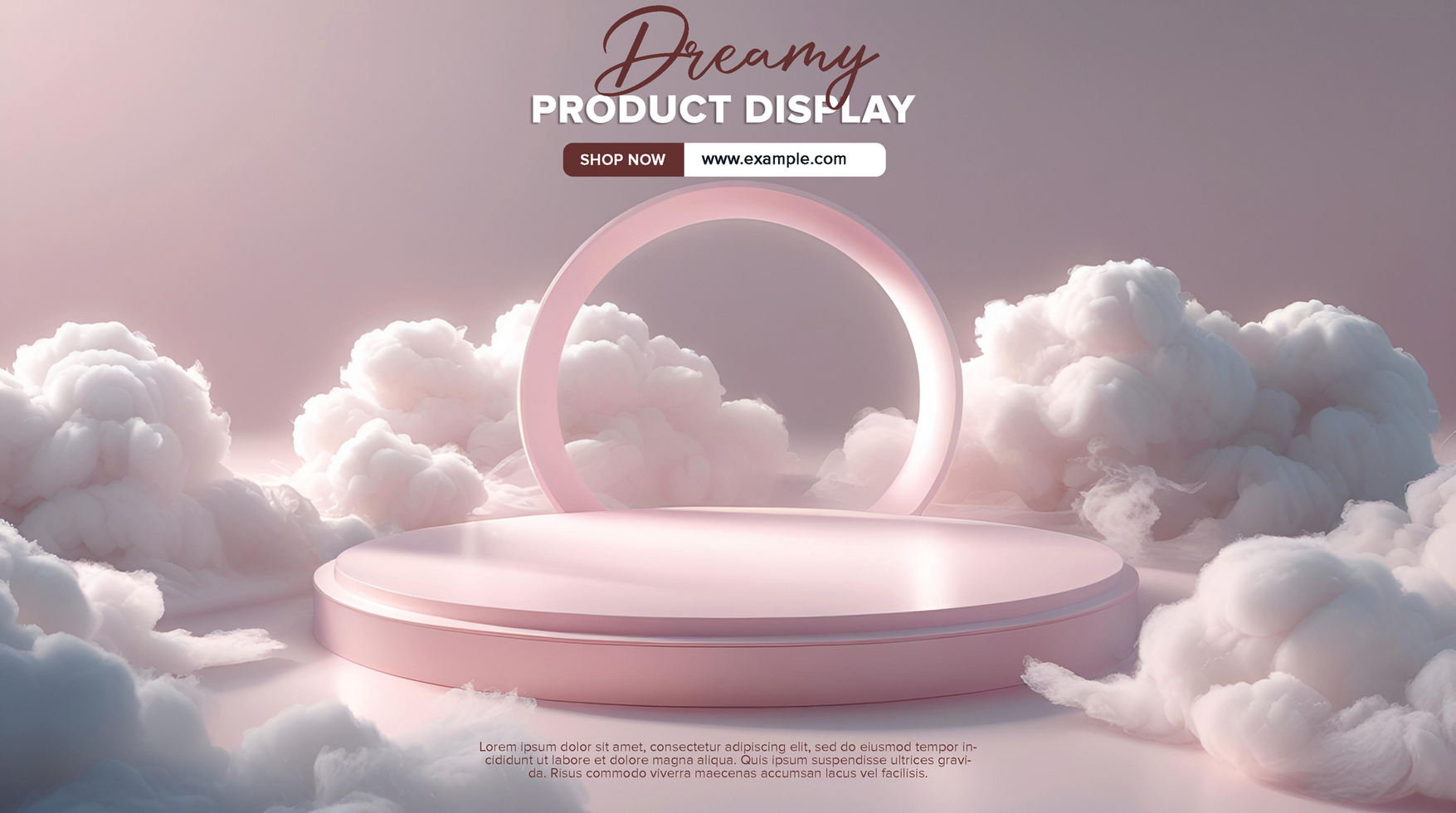 Soft pink circular platform product display psd