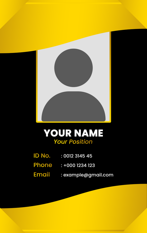 Golden elegance ID card template psd