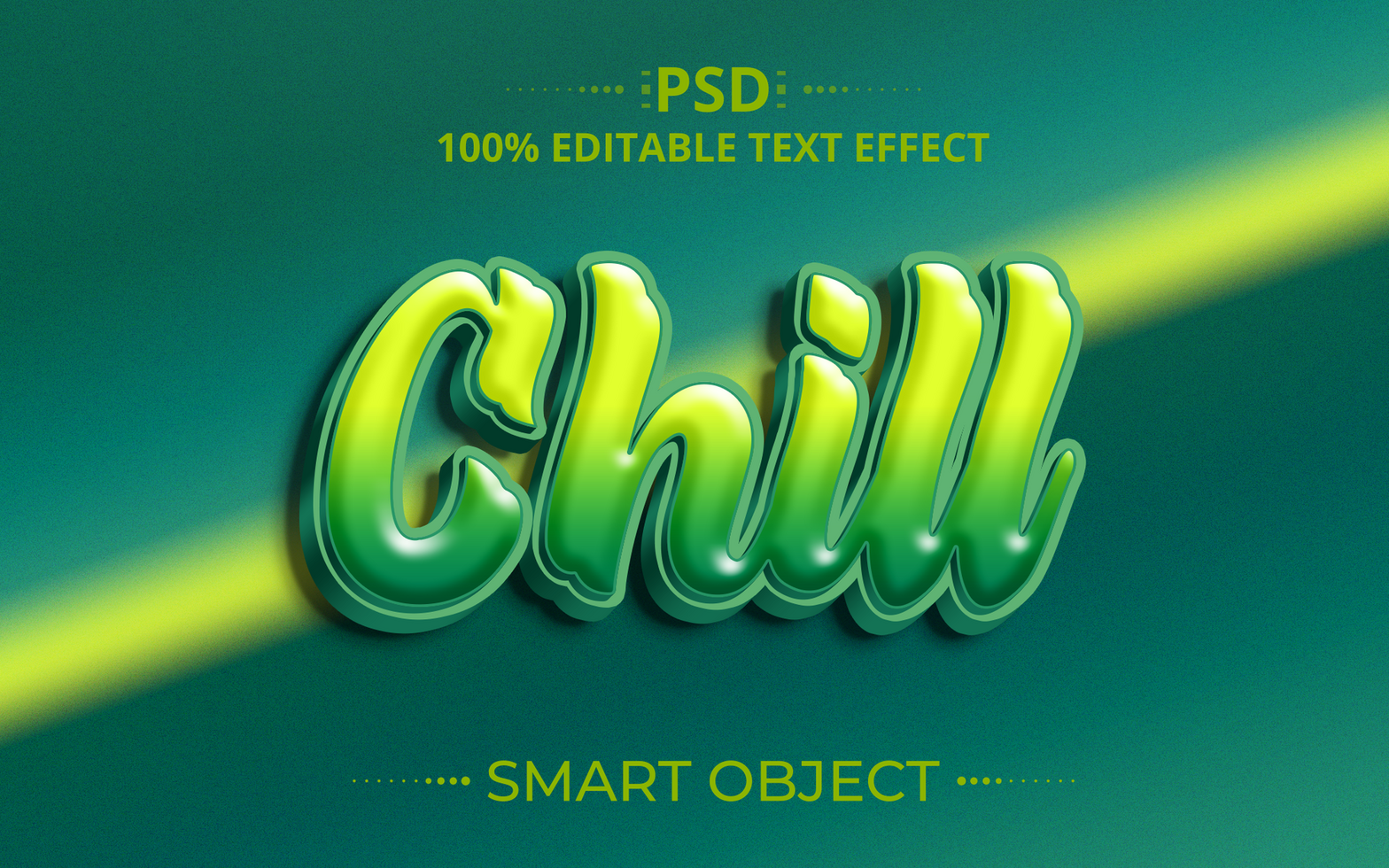 Green Chill 3D Editable Text Effect Design psd