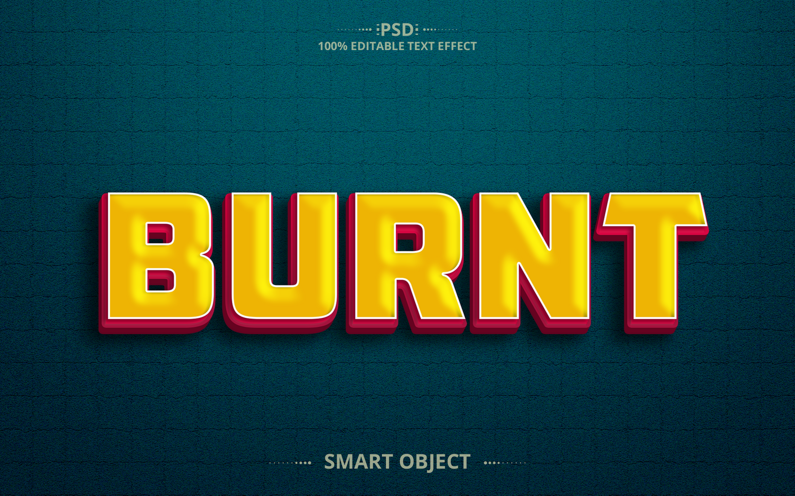 Burnt 3D creative gold Editable Text Effect Design psd