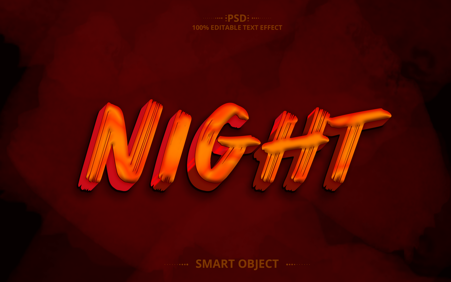 Red Night Creative 3D Editable Text Effect Design psd