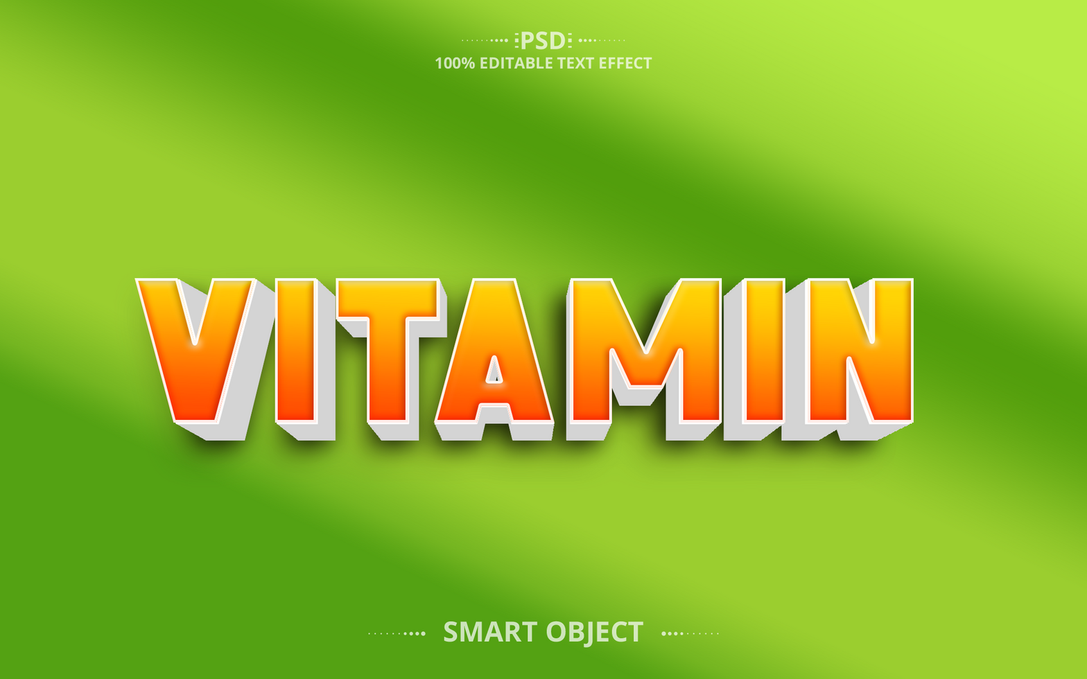 Vitamin 3D creative text effect design psd