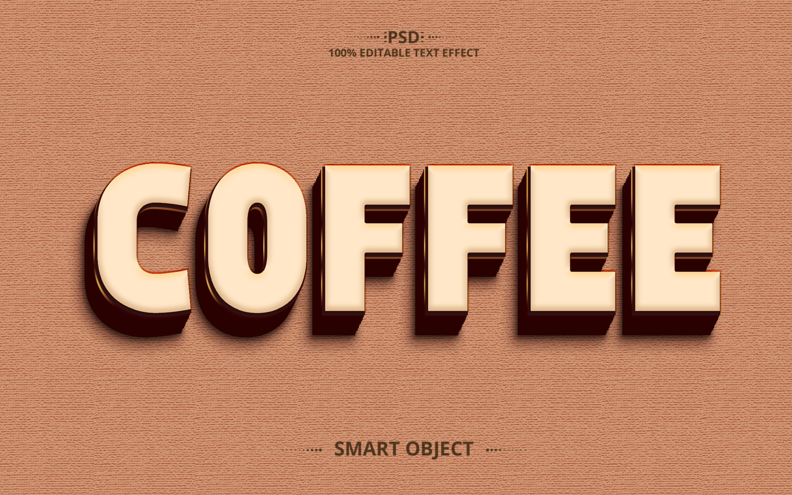 Coffee 3D creative text Editable Text Effect Design psd