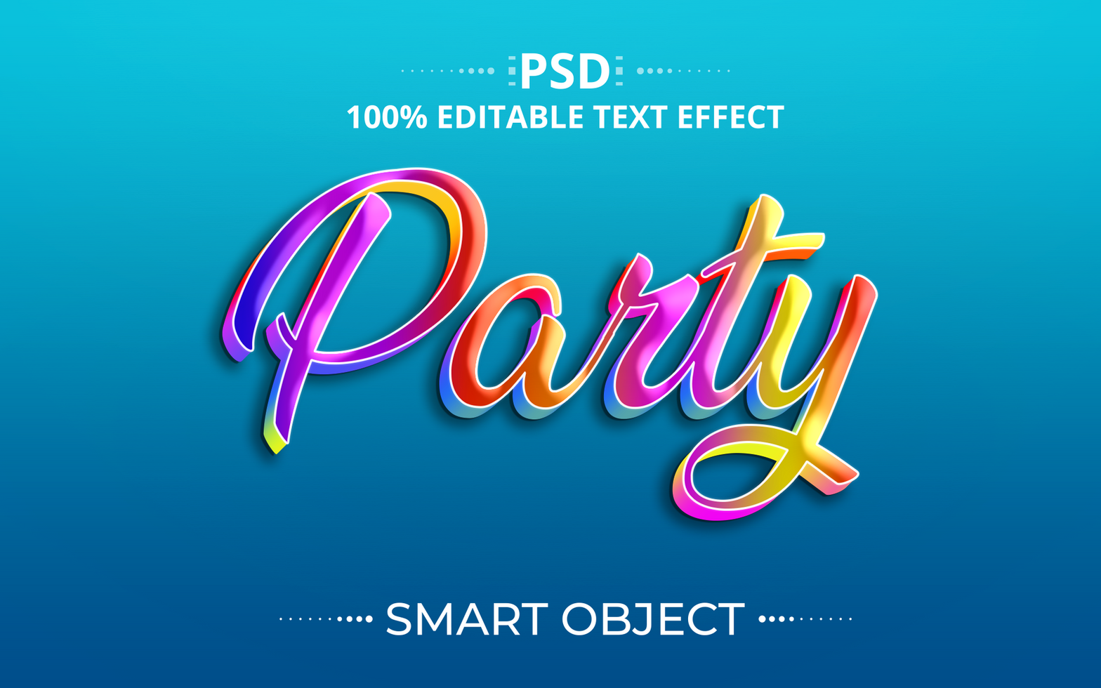 Party 3D Editable Text Effect Design psd
