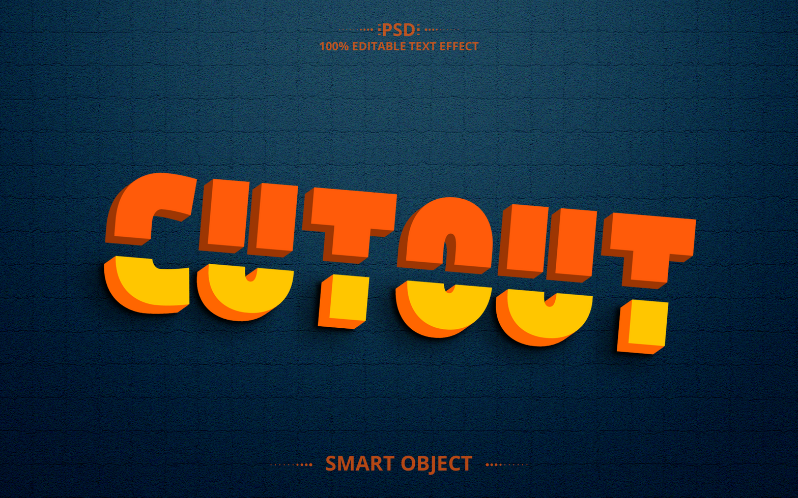 Cutout 3D creative text effect design psd