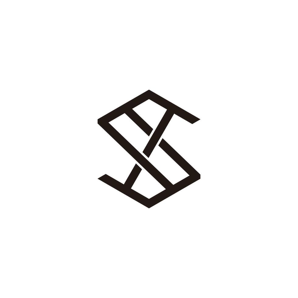 abstract letter s construction hexagonal line logo vector