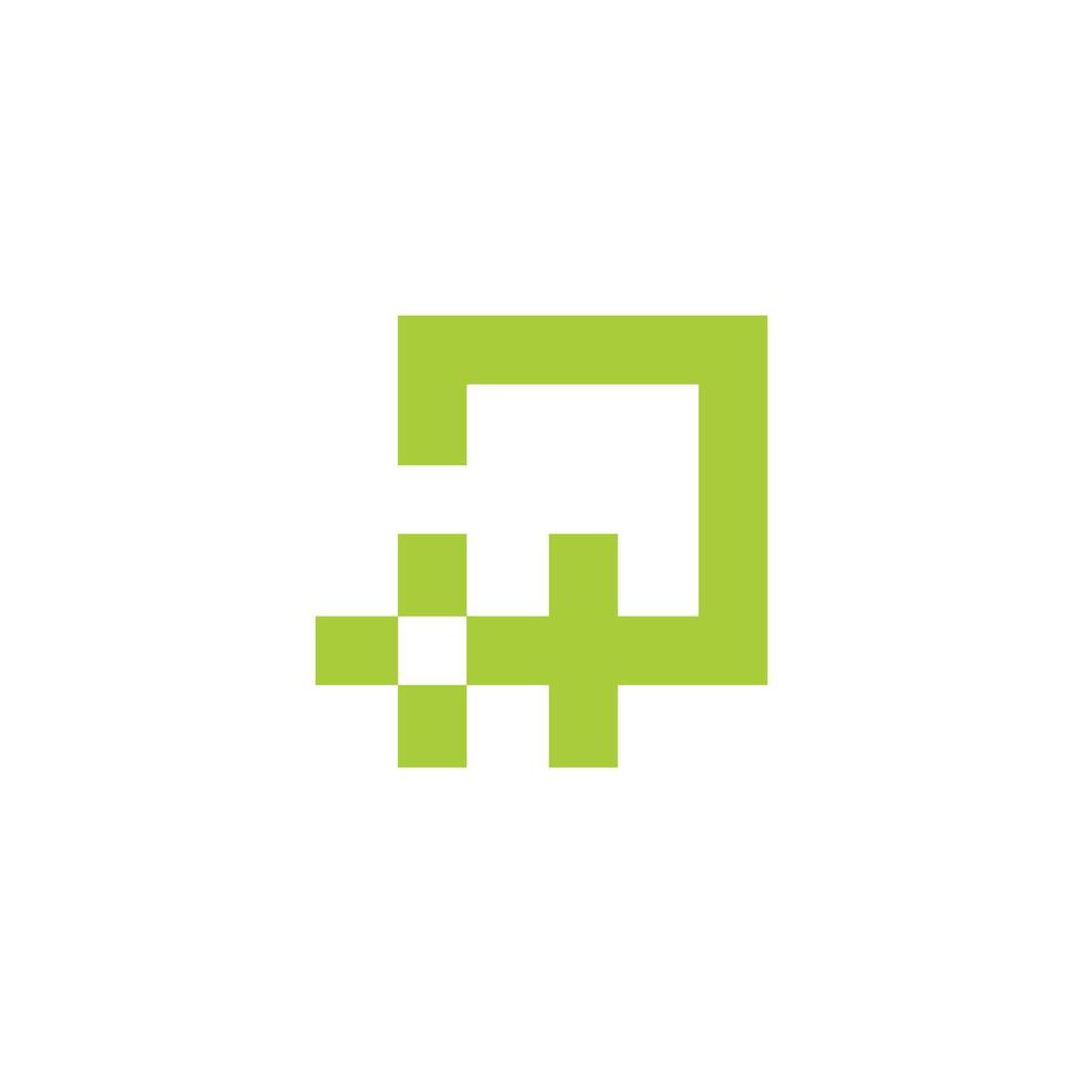 letter hp plus medical geometric logo vector