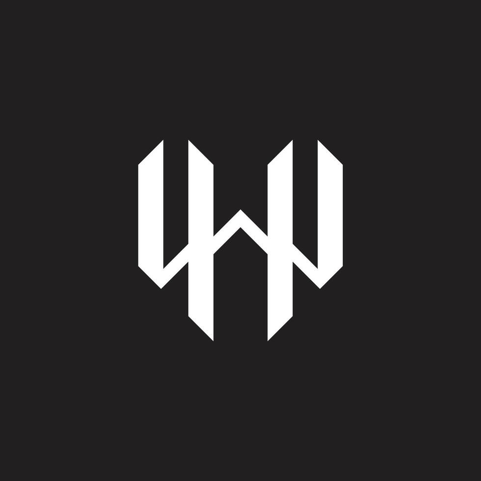 letters hw simple construction geometric shape logo vector