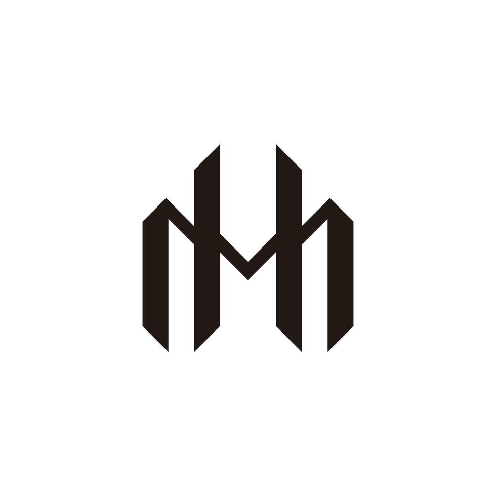 letters mh simple construction geometric shape logo vector