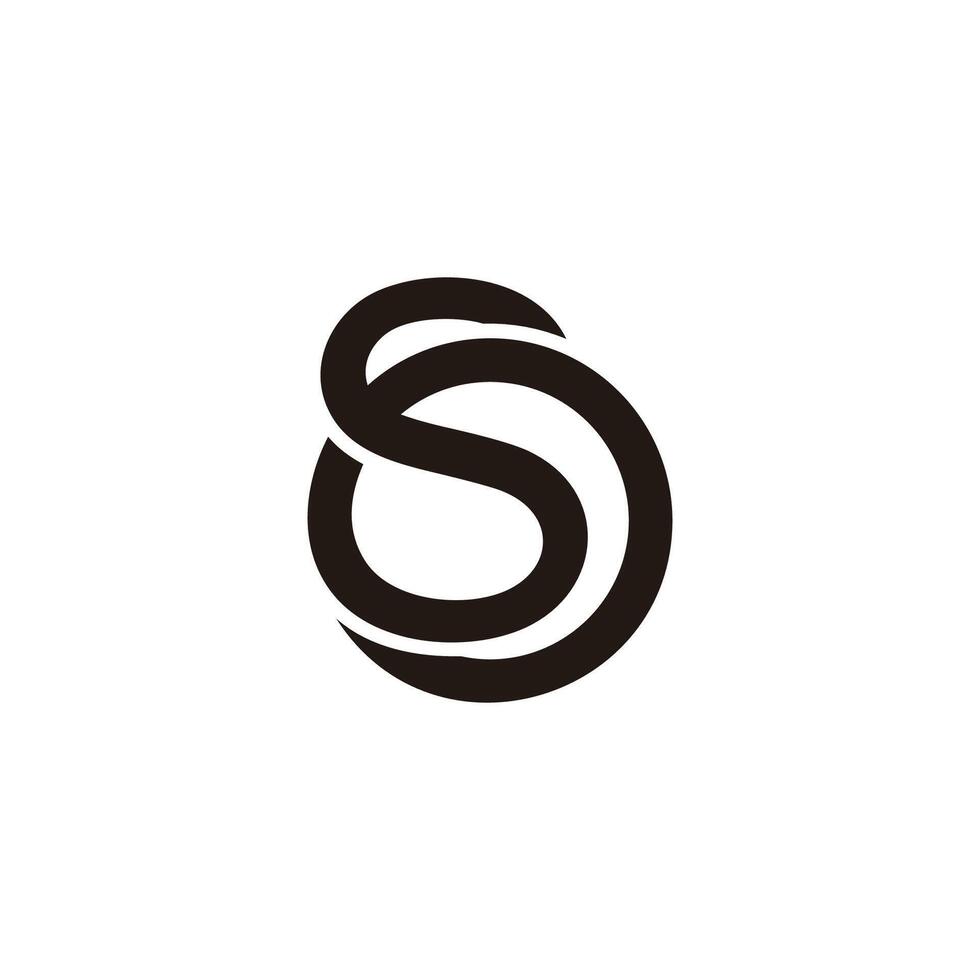 letters os linked circles overlap symbol logo vector