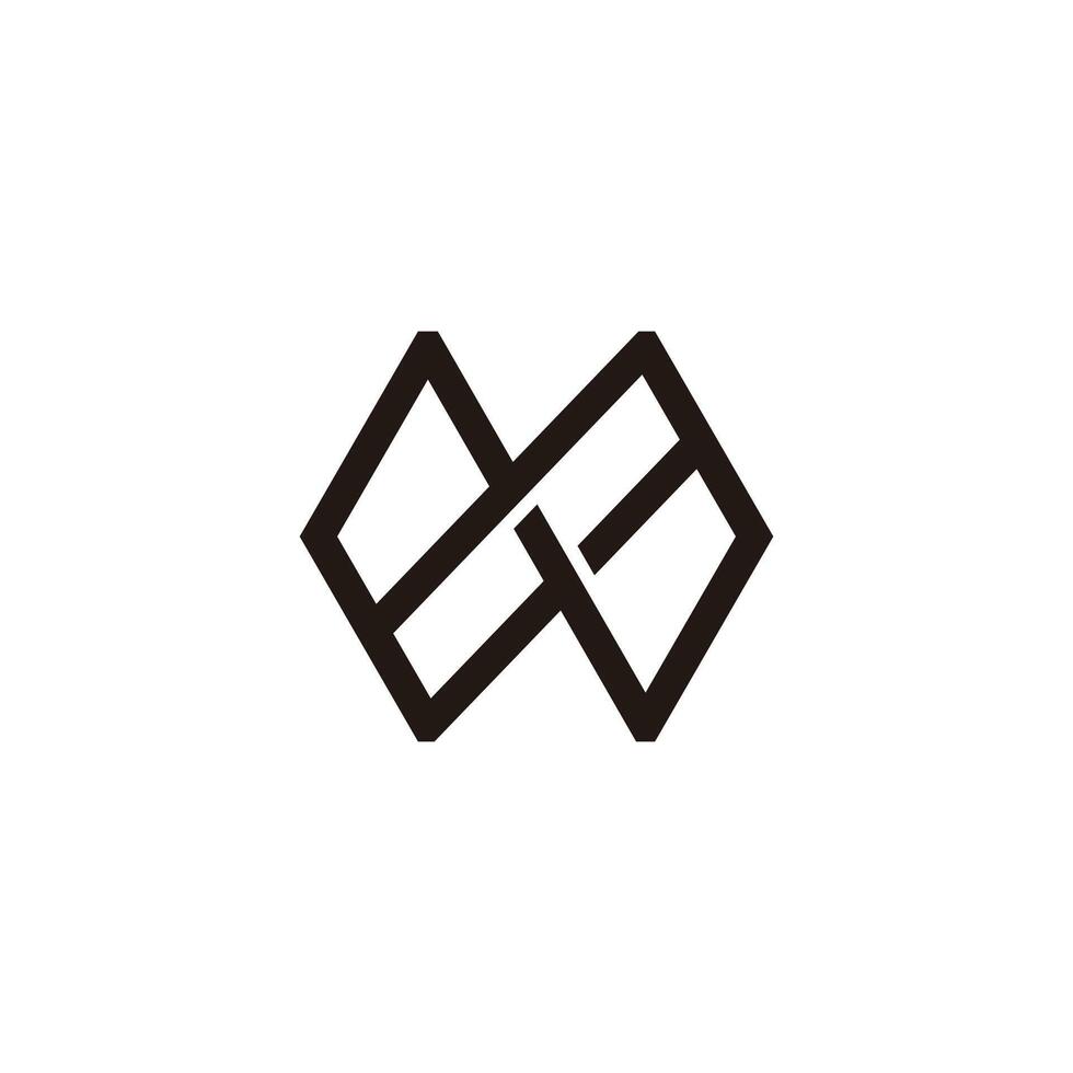 abstract letter mw construction line logo vector