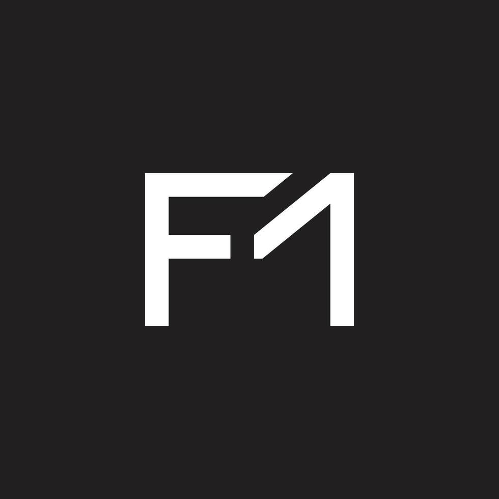letters fm simple geometric lines logo vector