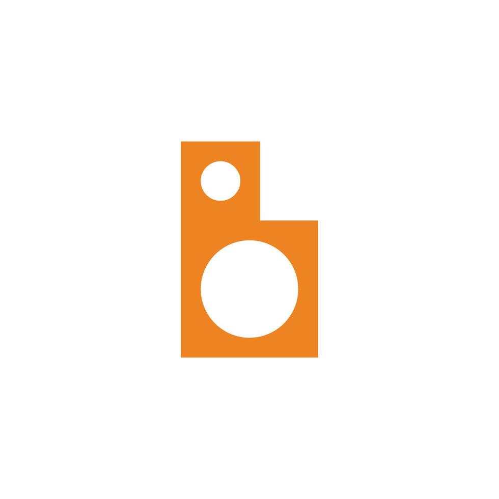 letter b squares dots basic shape logo vector