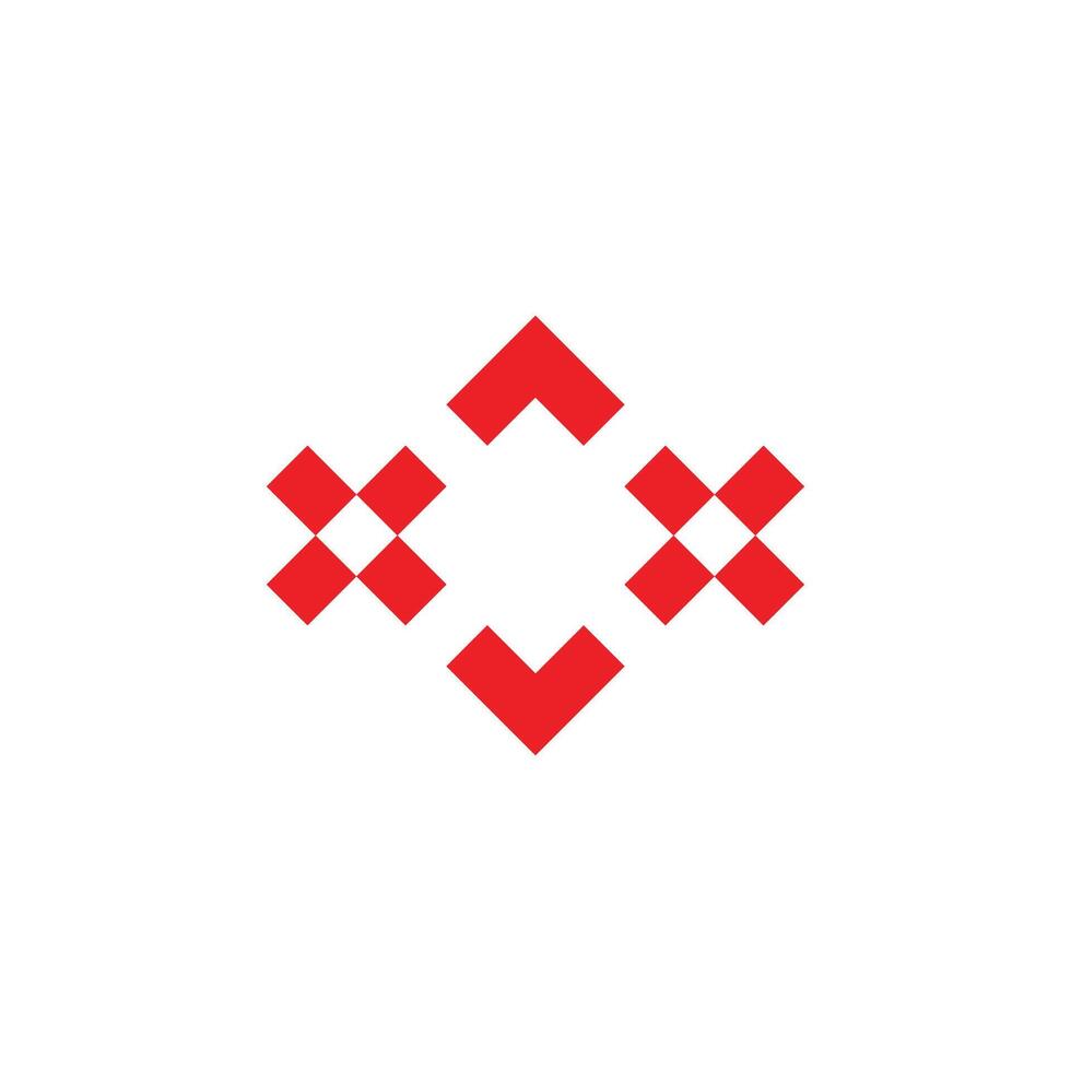 cross x squares simple geometric lines logo vector