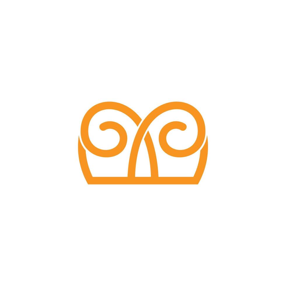 letters m spiral bread lines simple logo vector