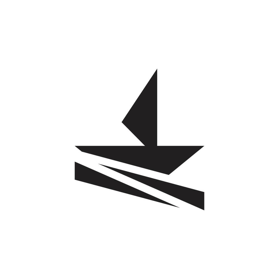 triangles simple ship boat silhouette traditional logo vector