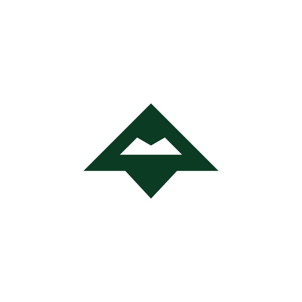 triangles mountain fly green simple geometric logo vector