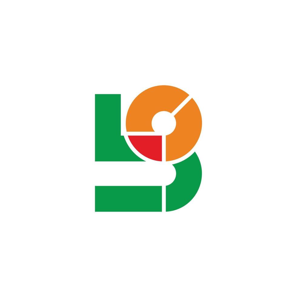 letter bo round chart circle geometric logo vector