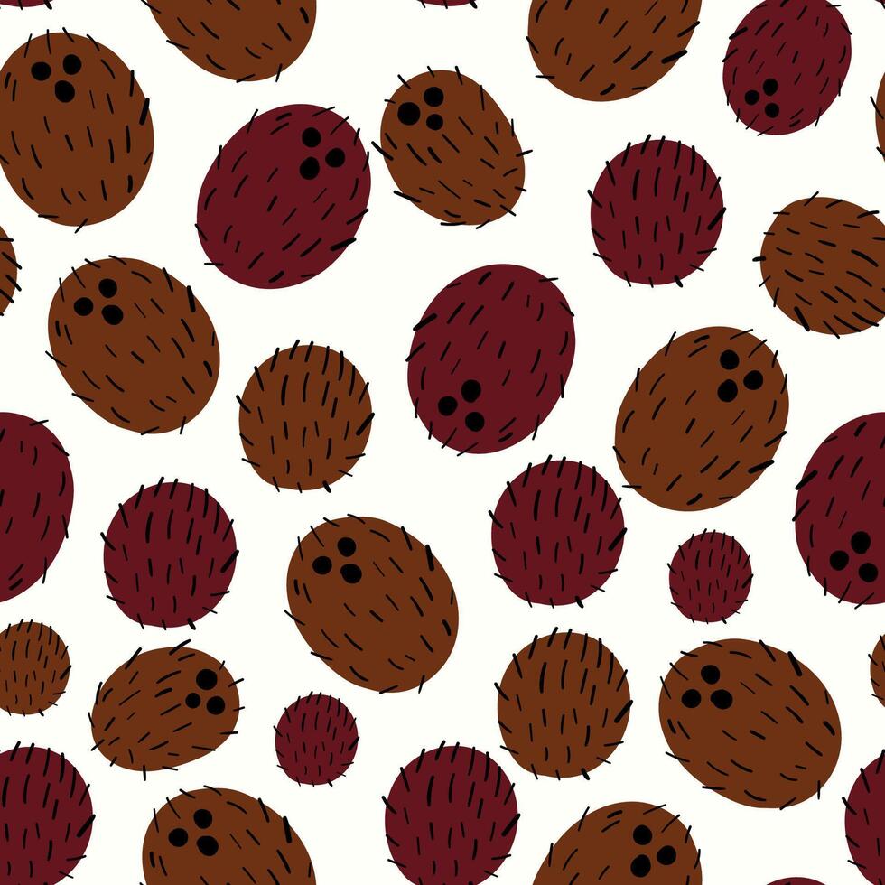 Modern abstract coconuts design with seamless Fruits pattern and unique textures, ideal for fabric, stationery, and home decor. vector