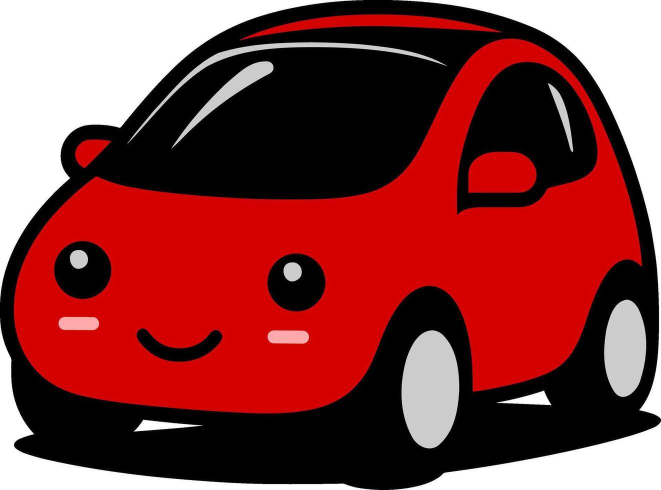 Adorable Kawaii Car Cartoon Illustration vector