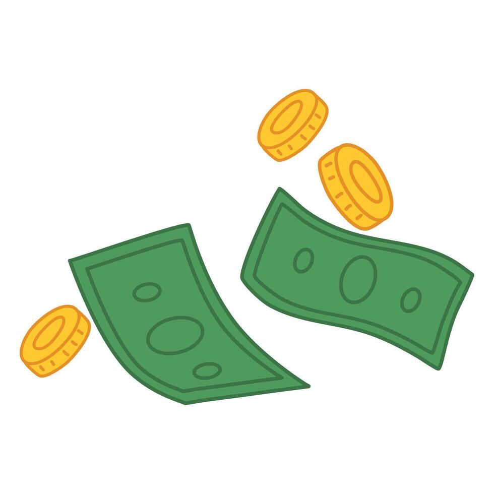 Money Banknotes and Coin financial illustration vector