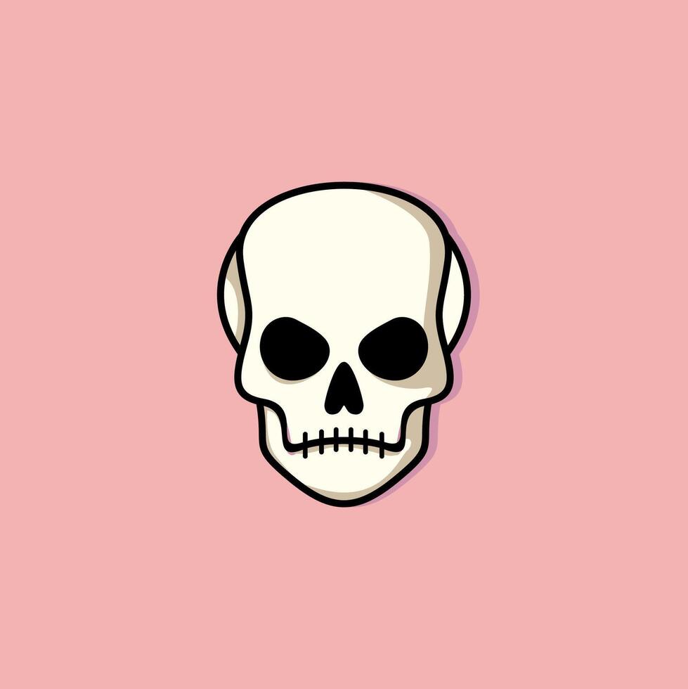 Cool skull with expression angry. Sticker collection can be use as logo, symbol, icon. vector