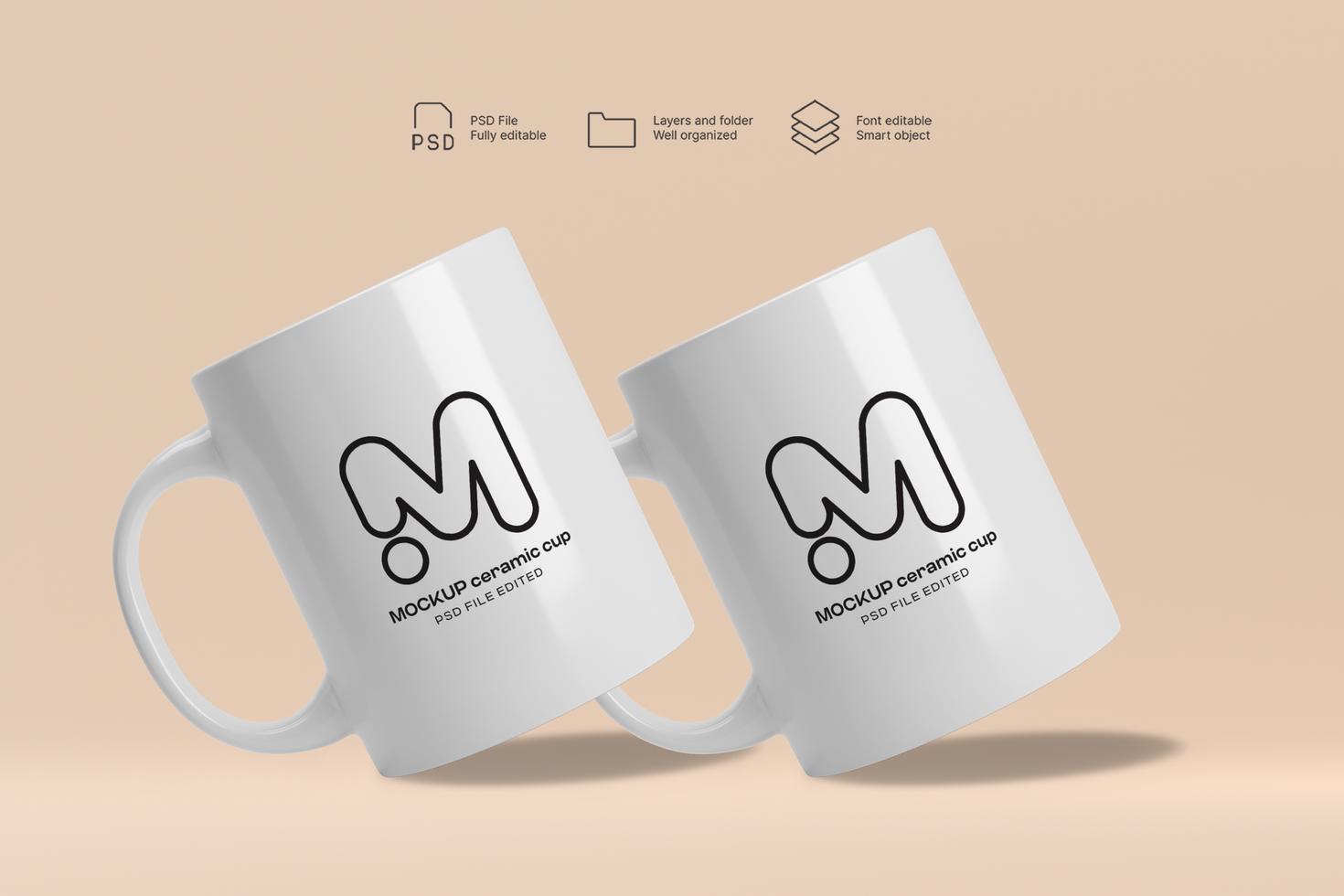 Blank Ceramic Mug Mockup with Changeable Design psd