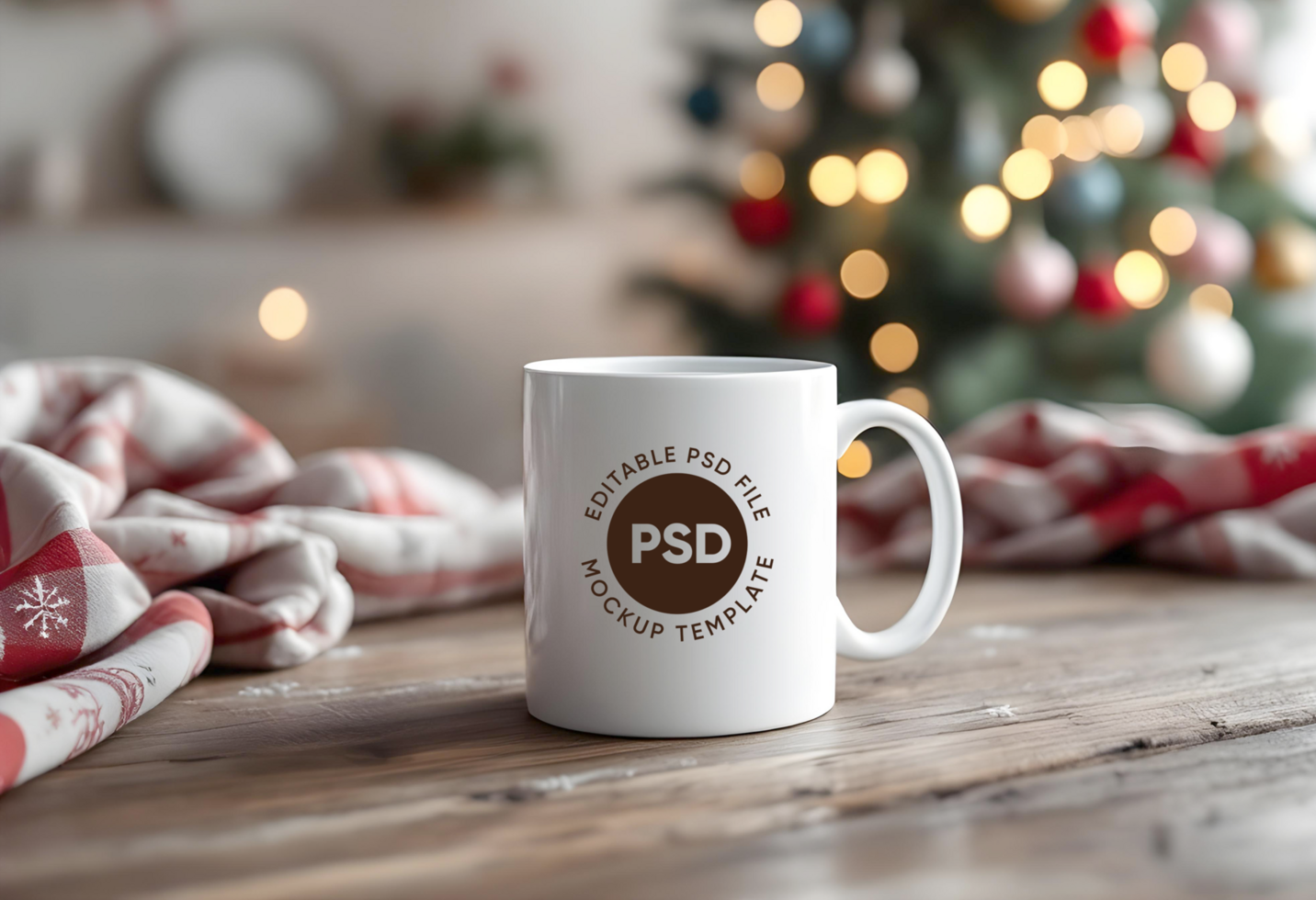 Classic Tea Mug Mockup with Soft Lighting psd