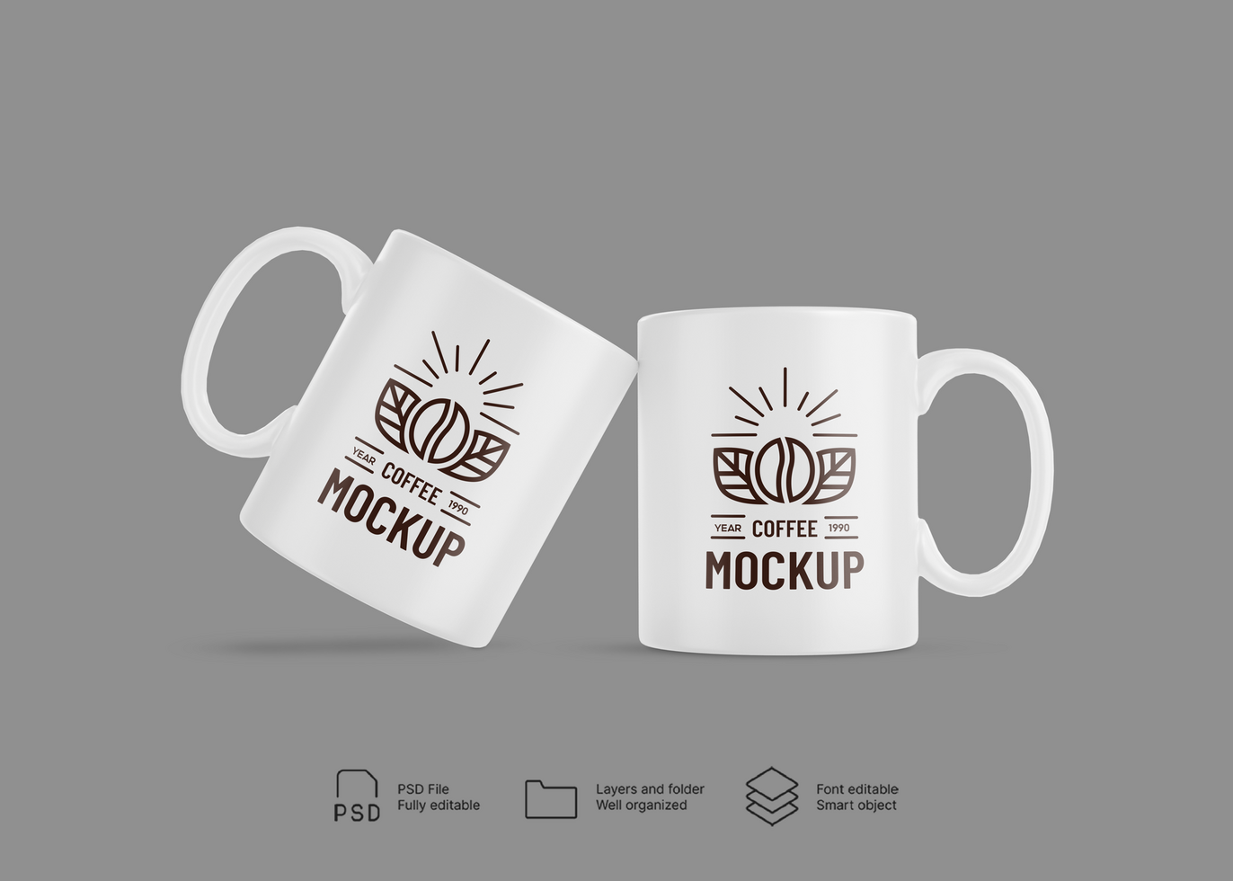 Customizable White Mug Mockup for Print Preview psd