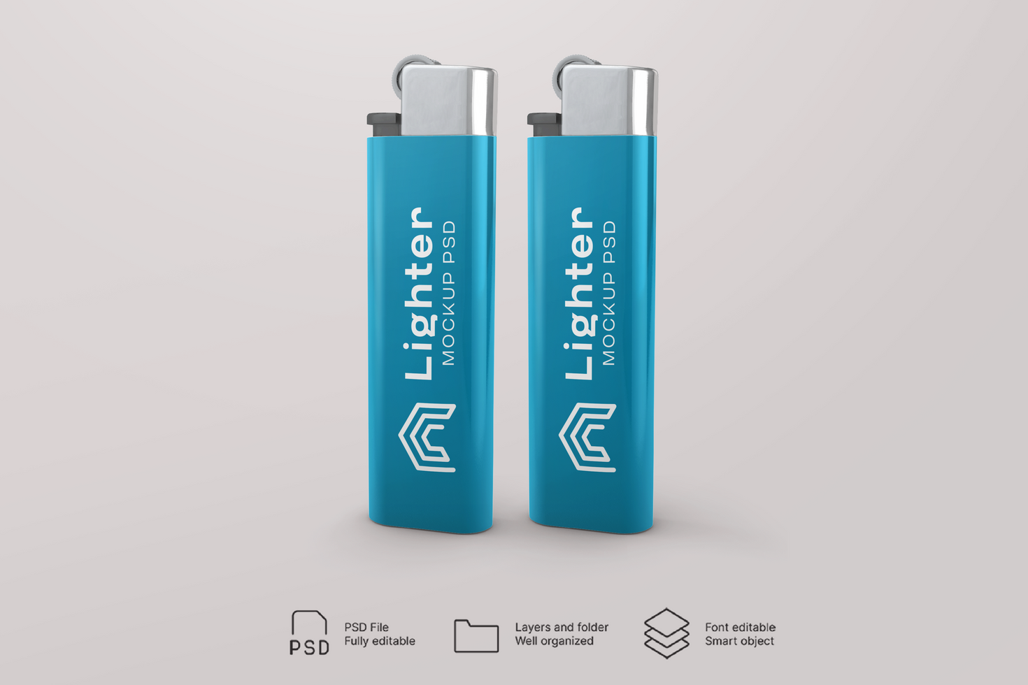 Modern Refillable Lighter Mockup with Photorealistic Details psd
