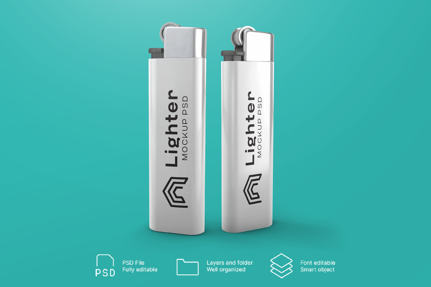 Floating Lighter Mockup with Isolated Background psd
