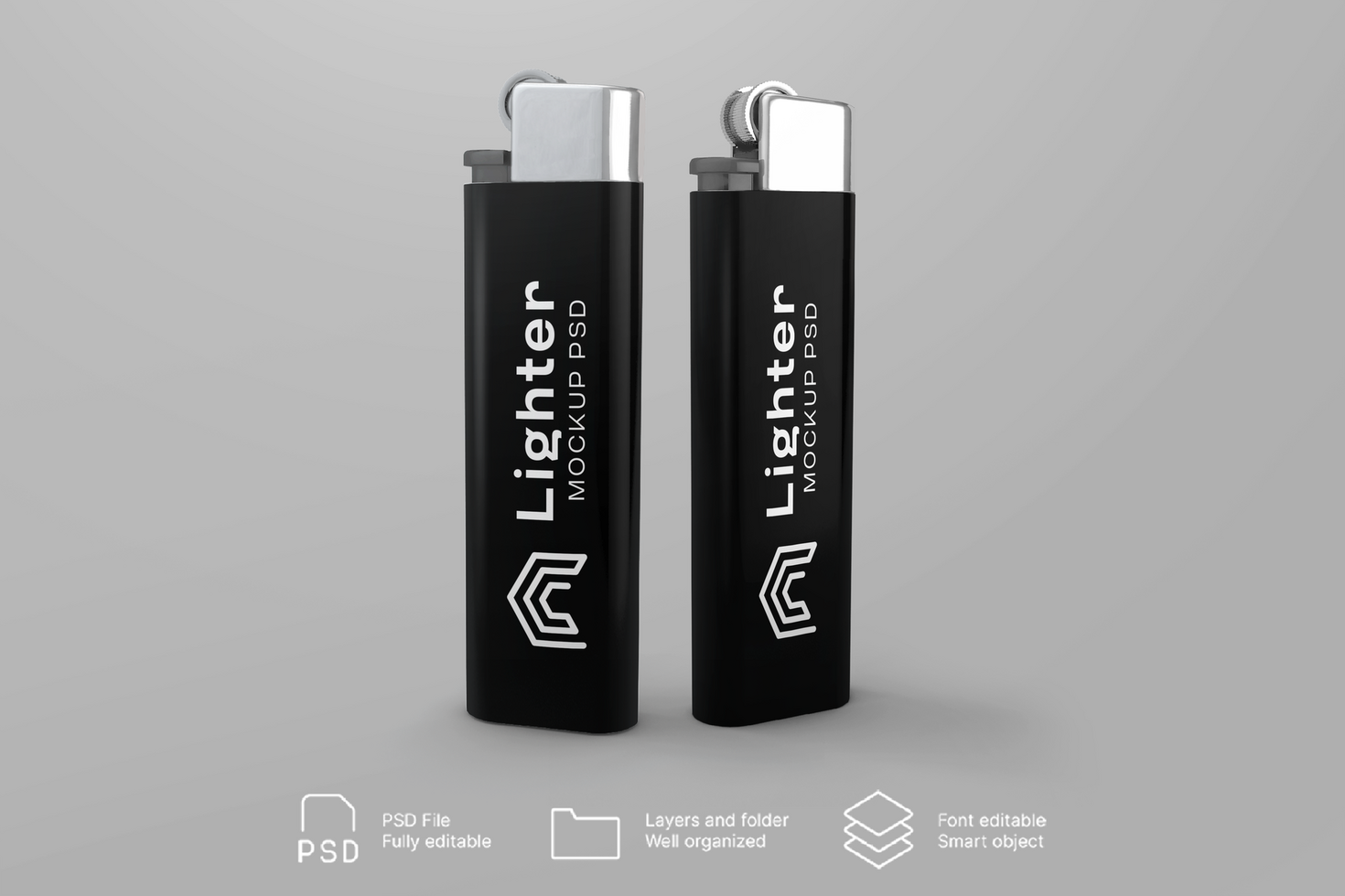 High-Quality Lighter Mockup with Customizable Design psd
