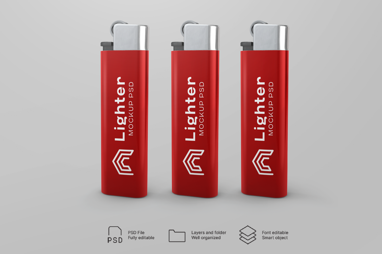 Pocket Lighter Mockup with Editable Background psd