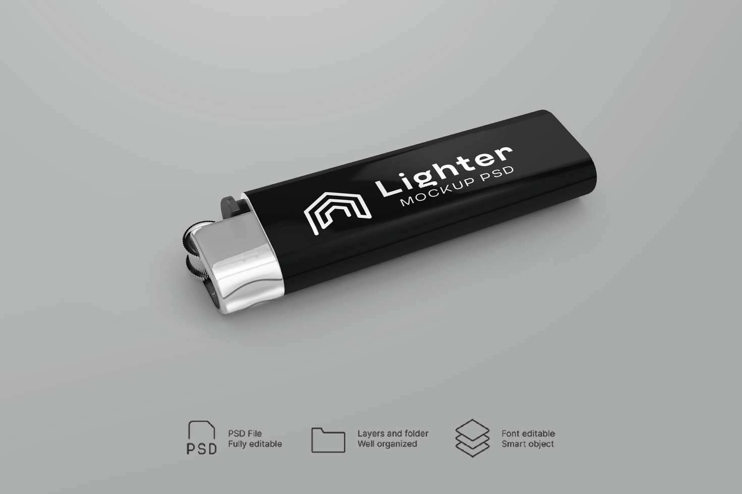 Ultra-Realistic Lighter Mockup for Packaging Design psd