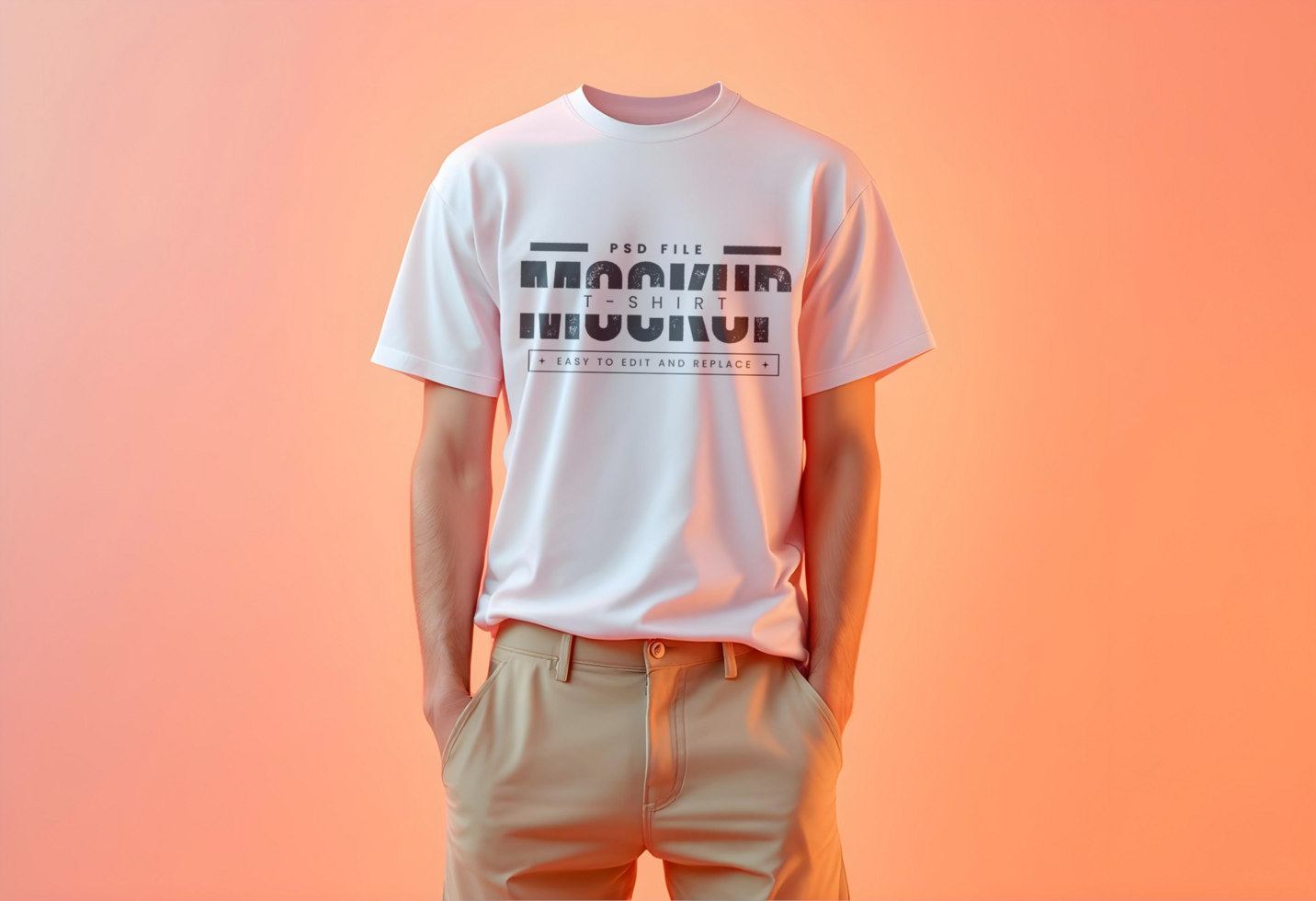Streetwear Style T-Shirt Mockup with Oversized Fit psd