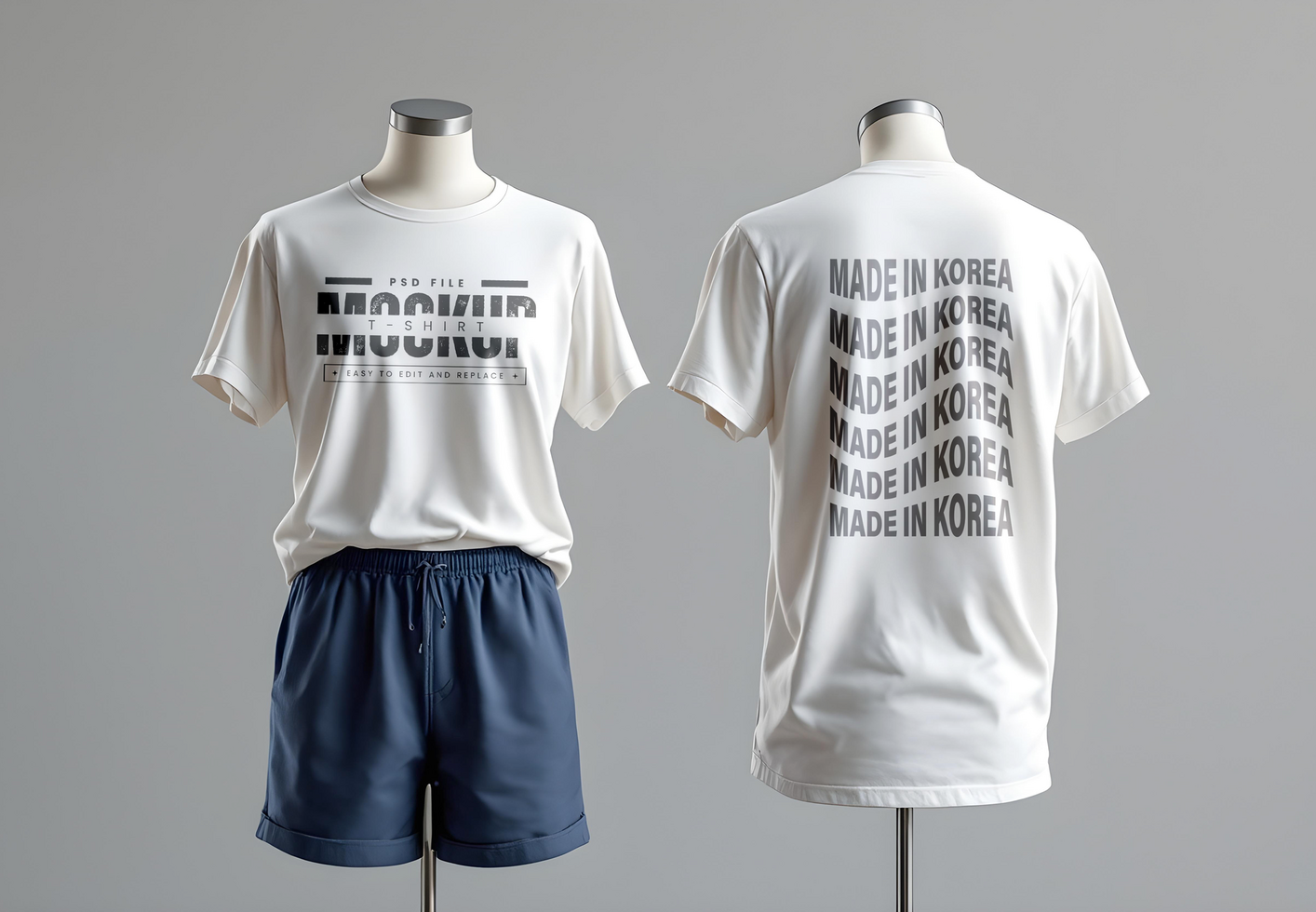 T-Shirt Mockup with Adjustable Color and Fabric Effects psd