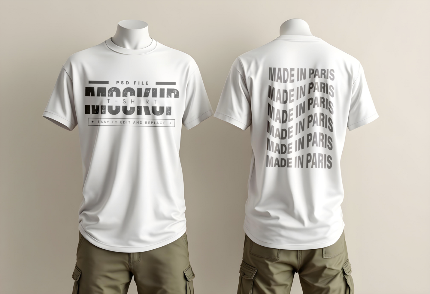 T-Shirt Mockup with Classic Fit and Modern Aesthetic psd