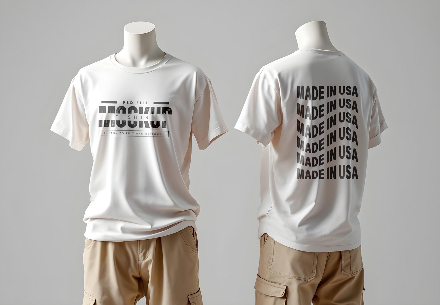 3D T-Shirt Mockup with Fully Editable Colors and Textures psd